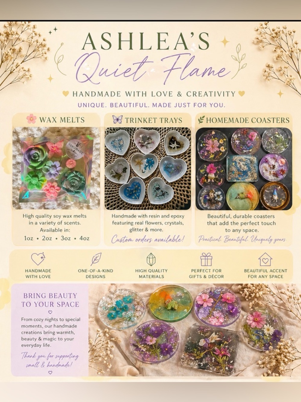 🧜‍♀️QUIET FLAME HOMEMADE GOODS BY ASHLEA & RONNIE 🧜🏼‍♀️ - Picture 14 of 16